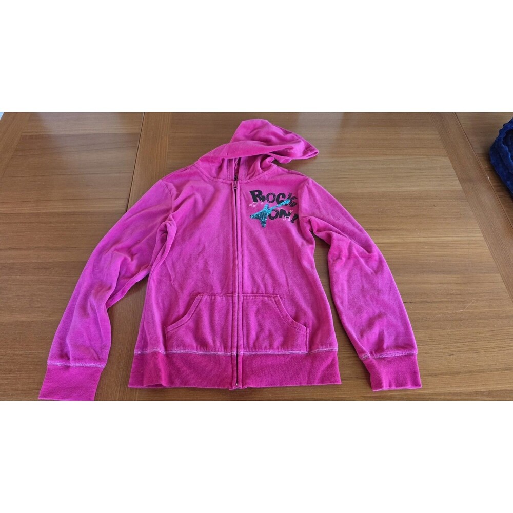 SO Girls Rock On! Pink hooded Jacket Size L (14) - Picture 2 of 12